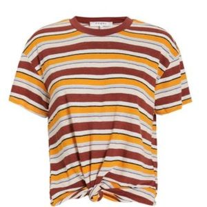 FRAME Denim Sunrise Multi Striped T-Shirt Size X-Small